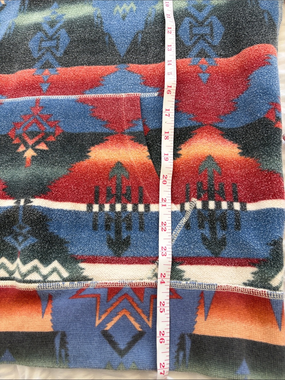 Ralph Lauren pullover hoodie with bold Aztec pattern. Cotton blend. Heavyweight - Picture 11 of 12